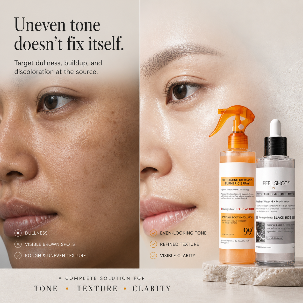 RiceBright™ - Body & Face Peel Shot Duo