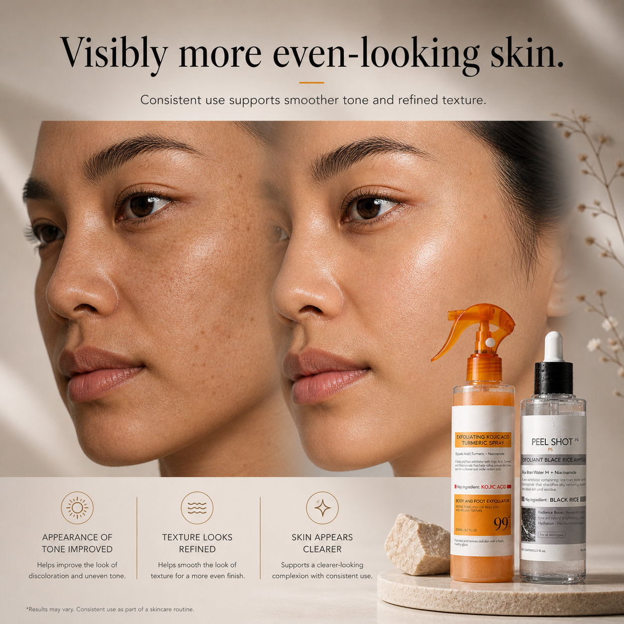 RiceBright™ - Body & Face Peel Shot Duo