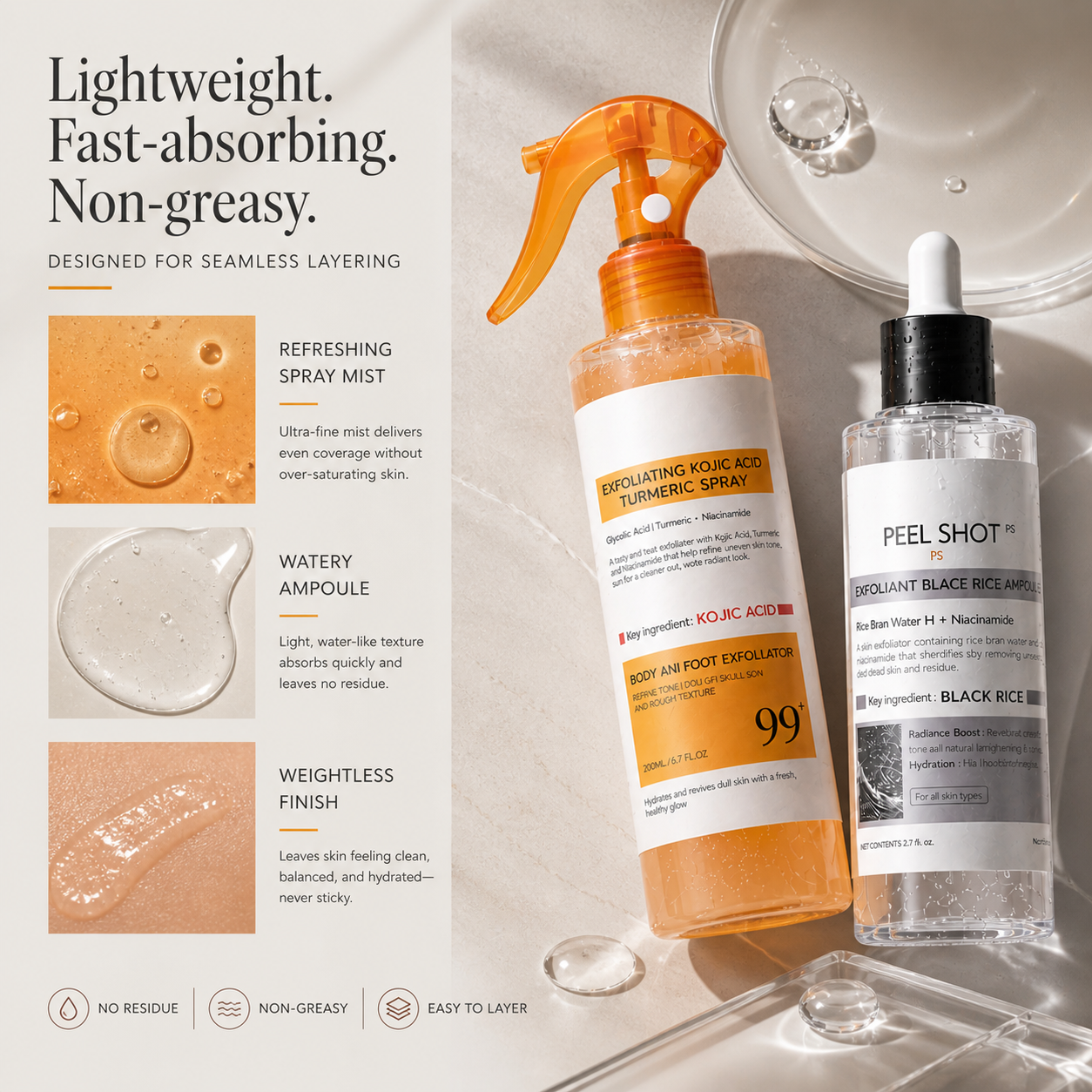 RiceBright™ - Body & Face Peel Shot Duo
